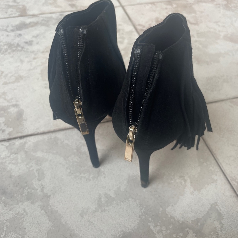 Karen millen black suade fringe heels good condition size 8 - Picture 8 of 14